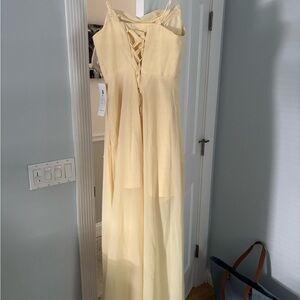 Chic Yellow Spaghetti Strap Sundress for Weddings
